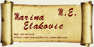 Marina Elaković vizit kartica
